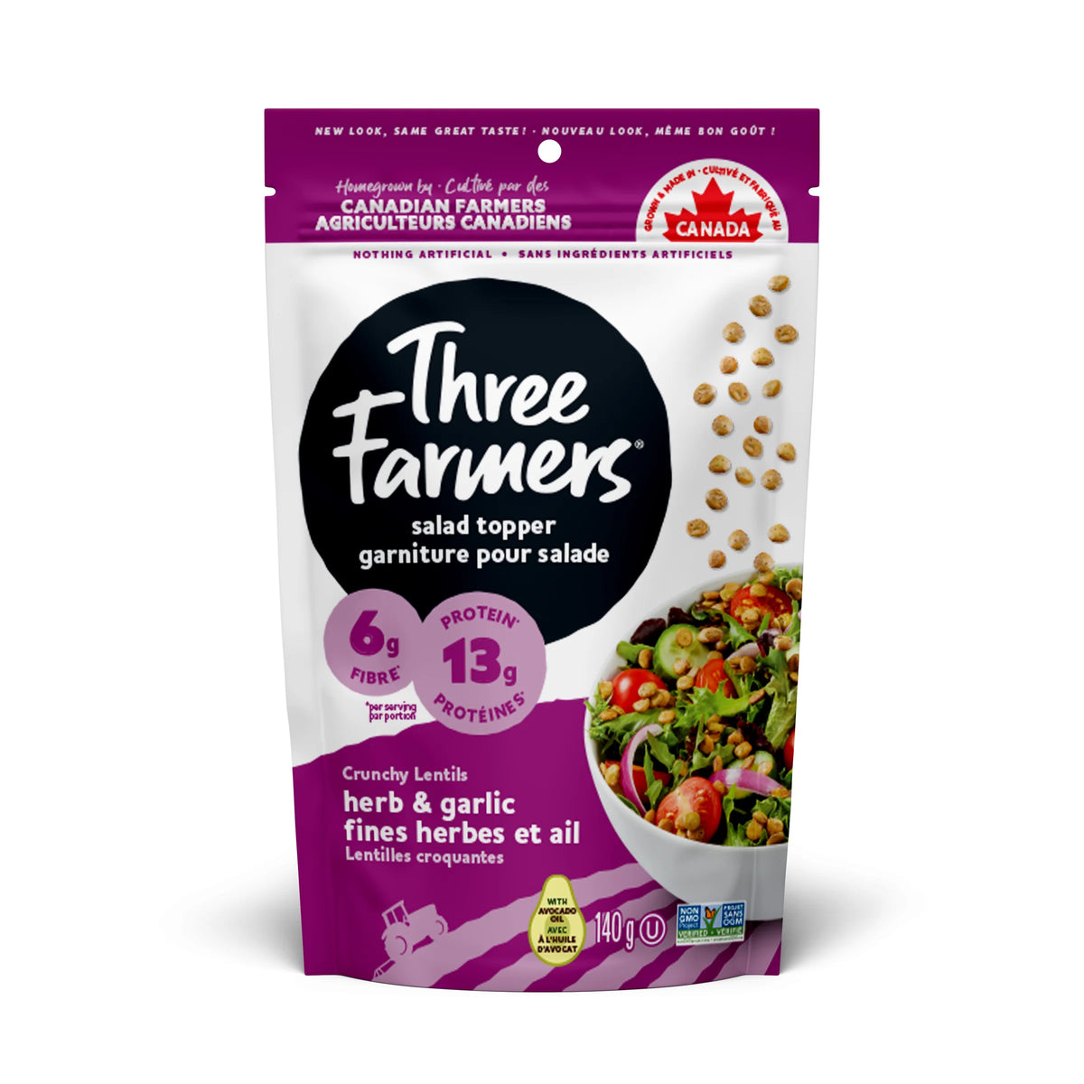 Three Farmers - Salad Topper Herb & Garlic - 6 x 140g