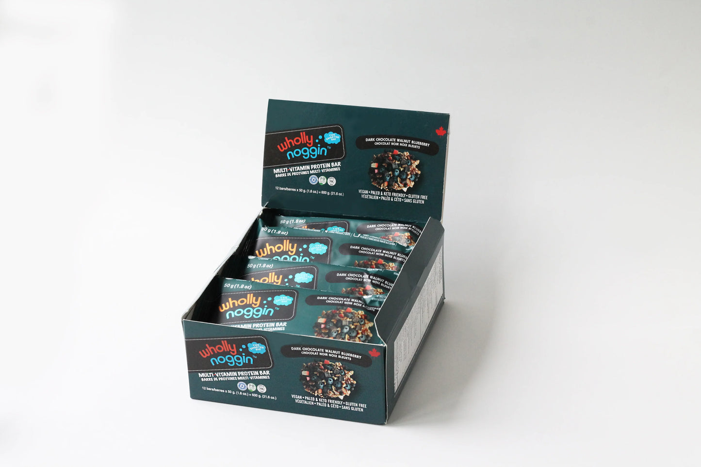 WHOLLY NOGGIN FOODS LTD Dark Choco. Walnut Berry 50g, 12/box