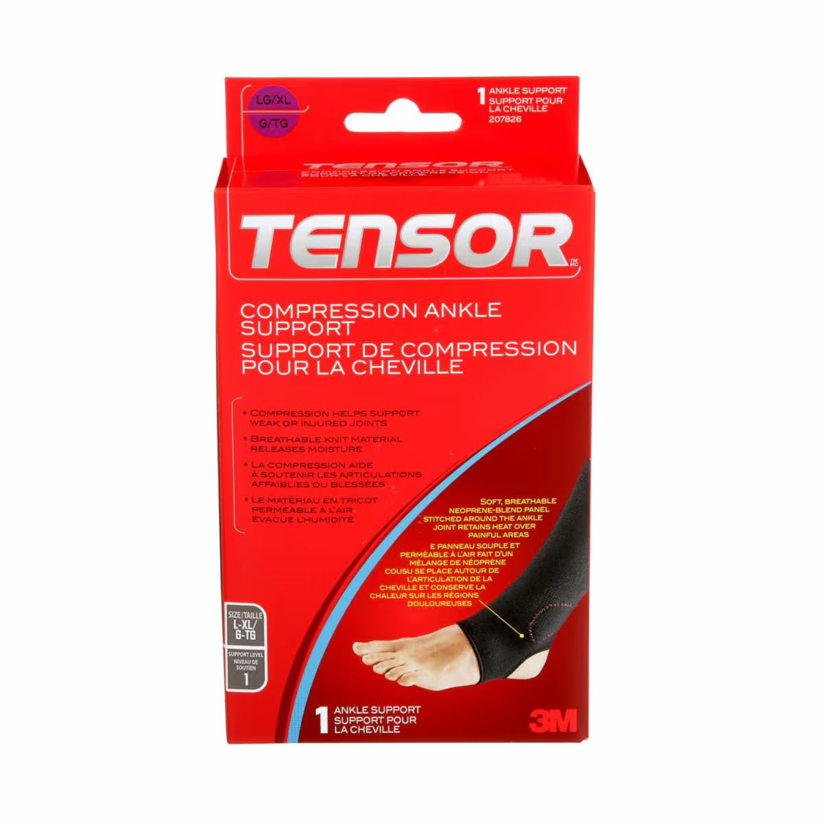 TENSOR ANKLE SUPPORT LG/XL BLACK