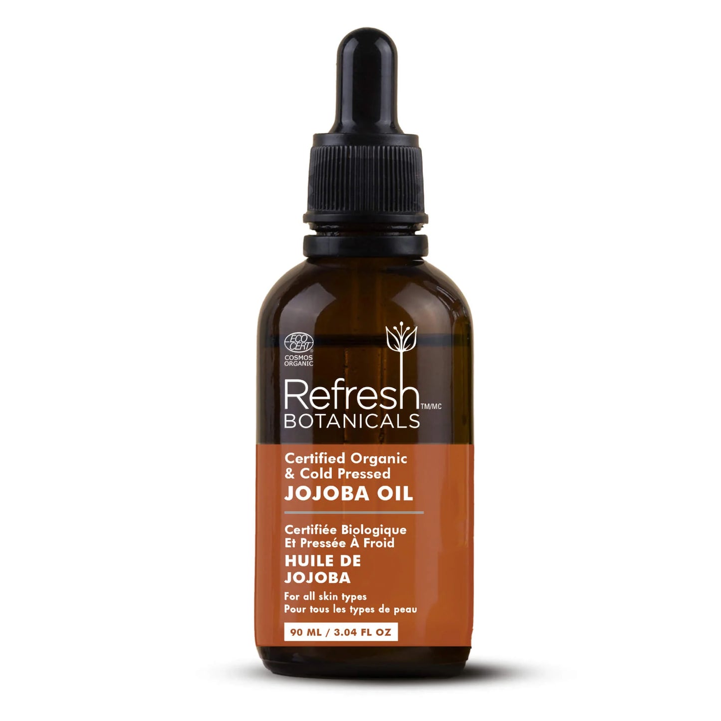 REFRESH BOTANICALS Jojoba Oil, Organic, Cold Pressed, 90ml
