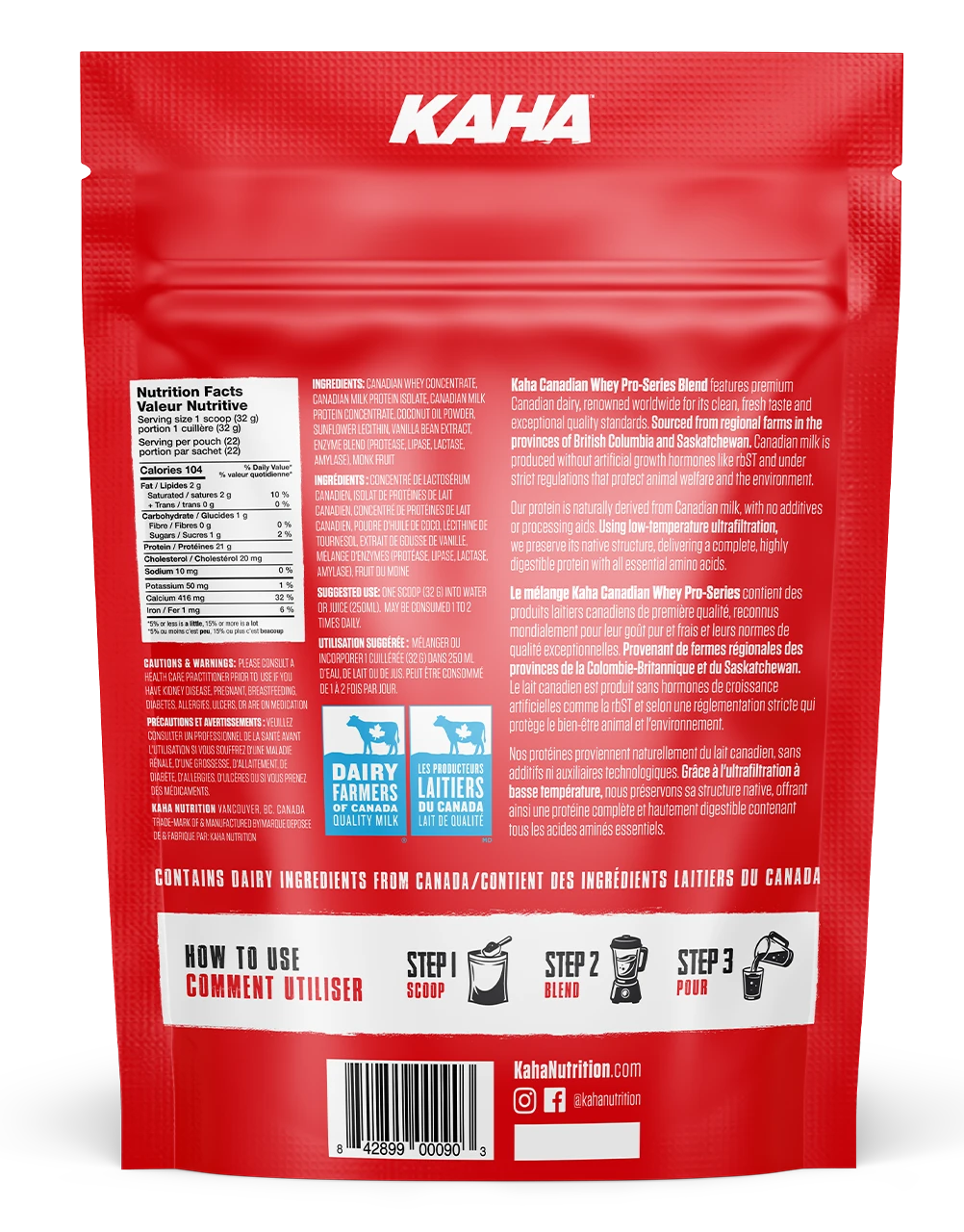 Kaha Nutrition Kaha Canadian Whey Vanilla 720g