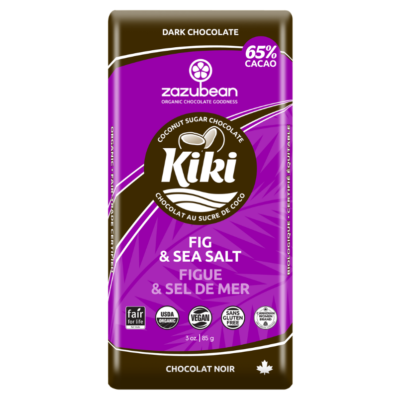 ZAZUBEAN ORGANIC CHOCOLATES Org Kiki Fig & Sea Salt 85g*12