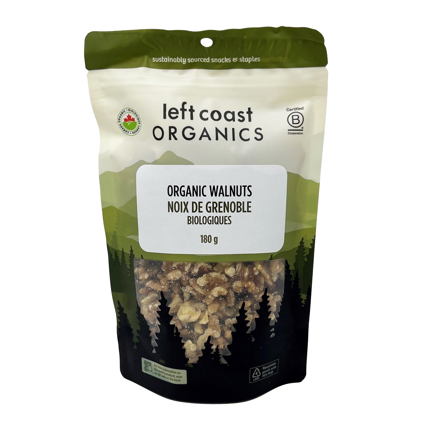 LEFT COAST Organic Raw California Walnuts 180g