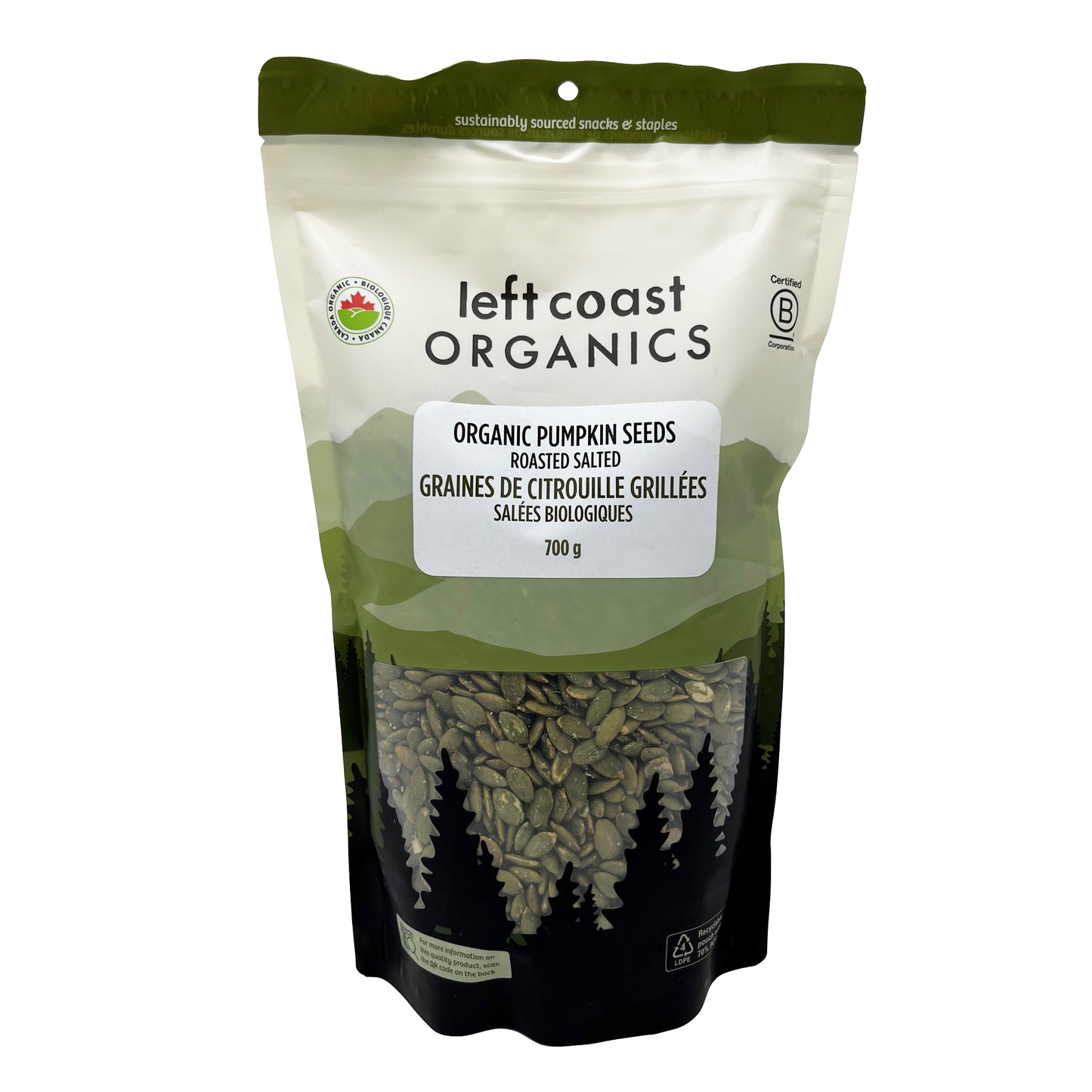 LEFT COAST Organic Roasted Salted Pumpkin Seeds 700g