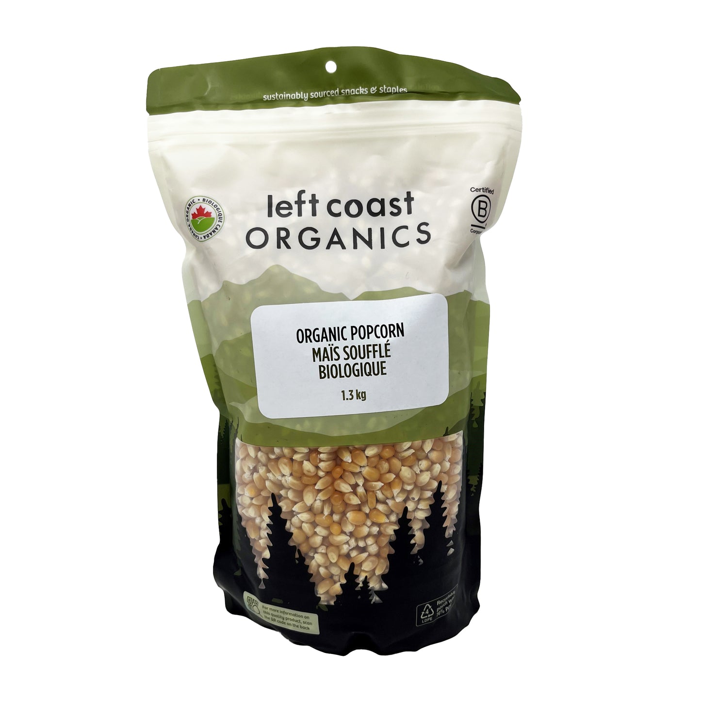 LEFT COAST Organic Popcorn 1.3kg