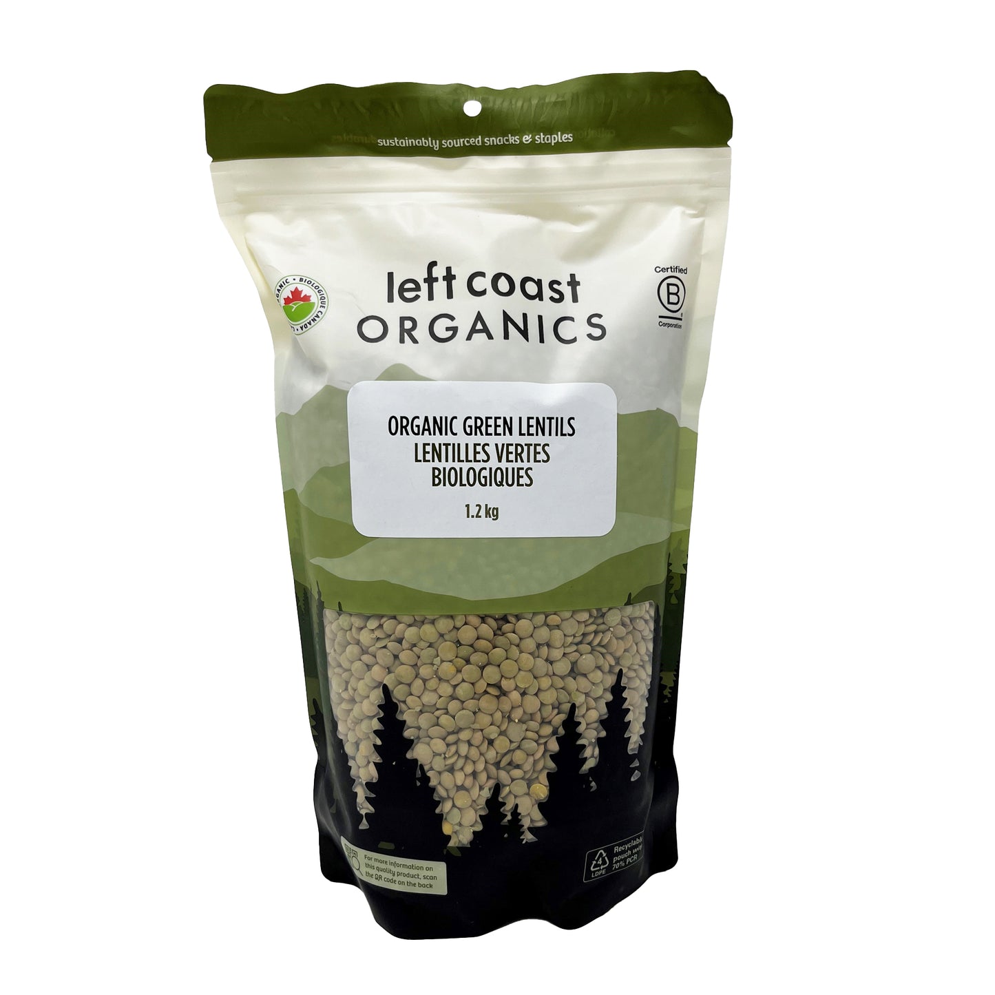 LEFT COAST Organic Green Lentils 1.2kg
