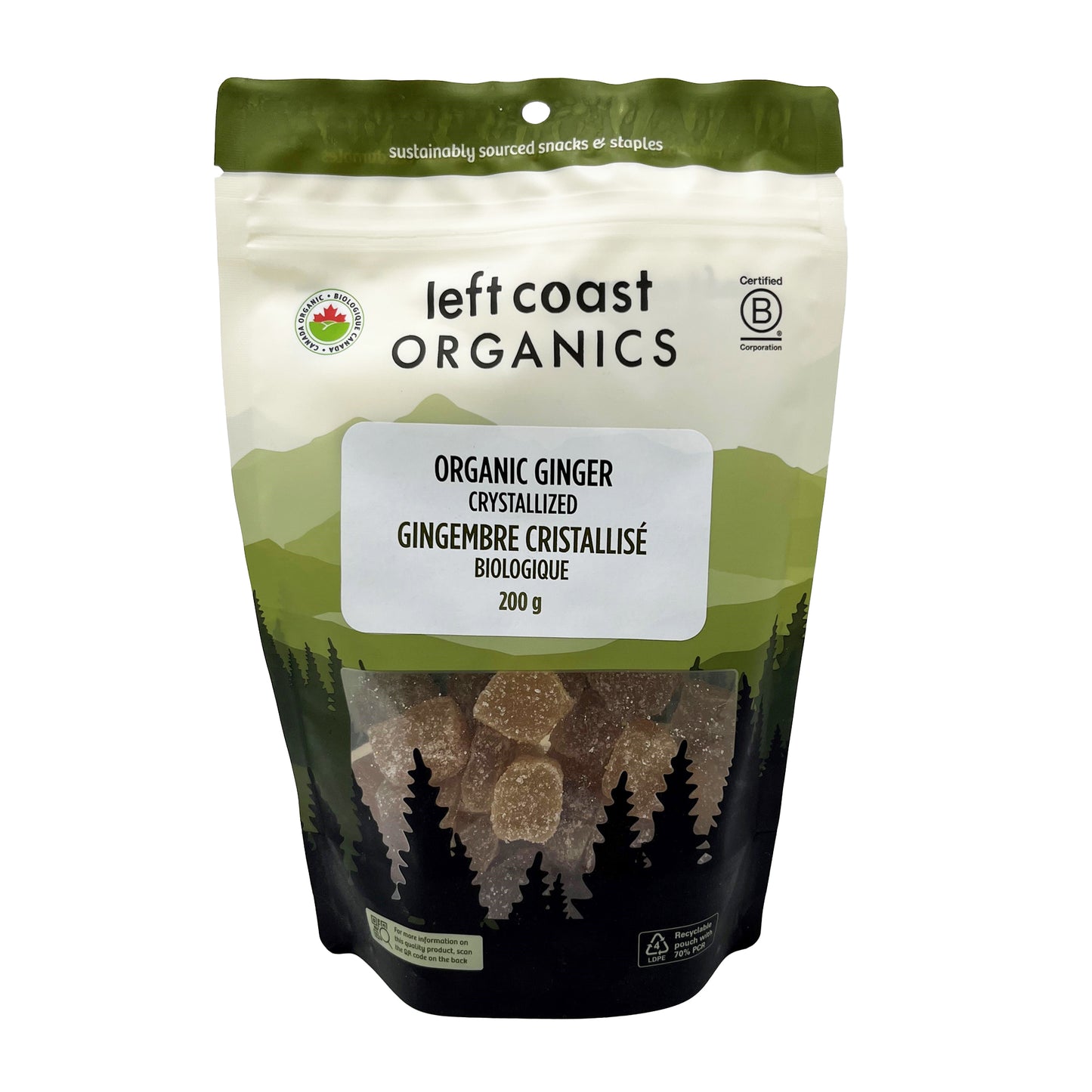 LEFT COAST Organic Ginger, Crystallized 200g