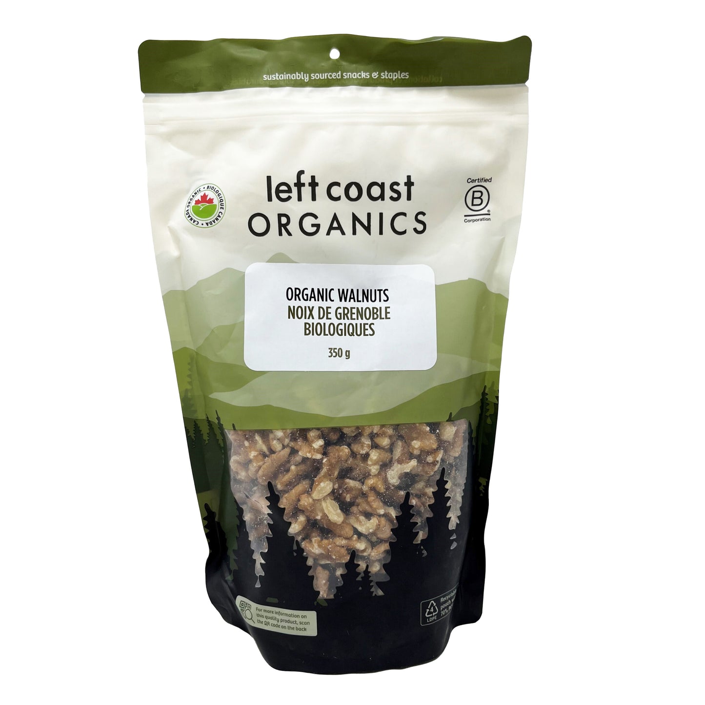LEFT COAST Organic Walnuts, Raw 350g