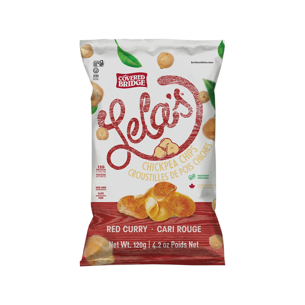 Covered Bridge Potato Chips - Chickpea Chips Red Curry - 8 x 120g