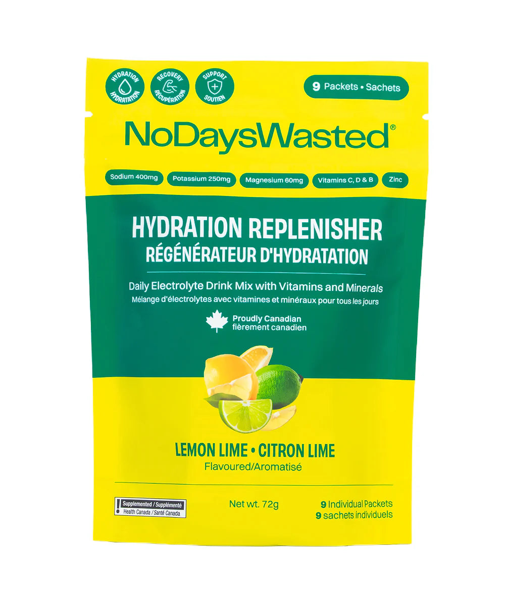 NO DAYS WASTED HYDRATION REPLENISHER Lemon Lime, 9pk