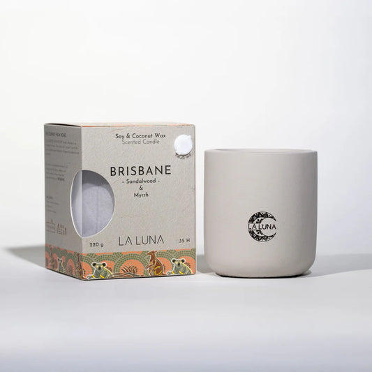 LA LUNA    Soy & Coconut Candles    Brisbane Sandalwood Myrrh Candle 220g
