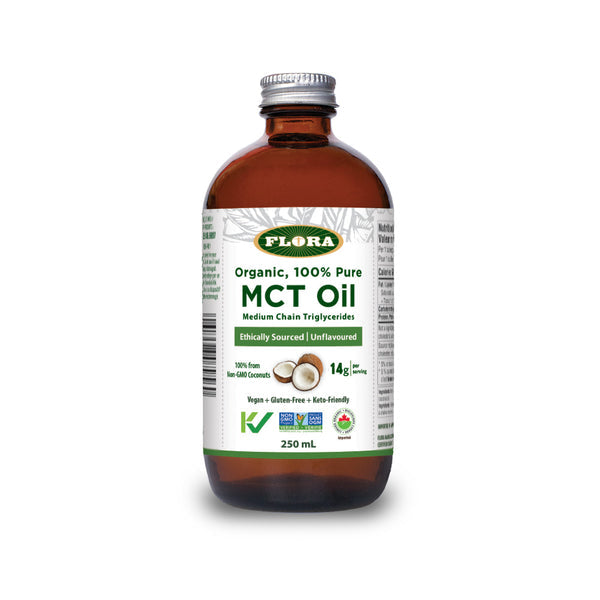 Flora Organic MCT Oil 15ml = 7.5g caprylic acid & 4.8g capric acid250 mL