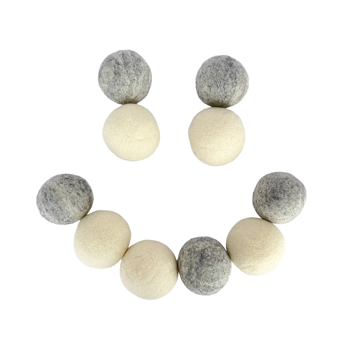 Moss Creek Wool Works - Pure Wool Dryer Balls 50pc - White / Grey