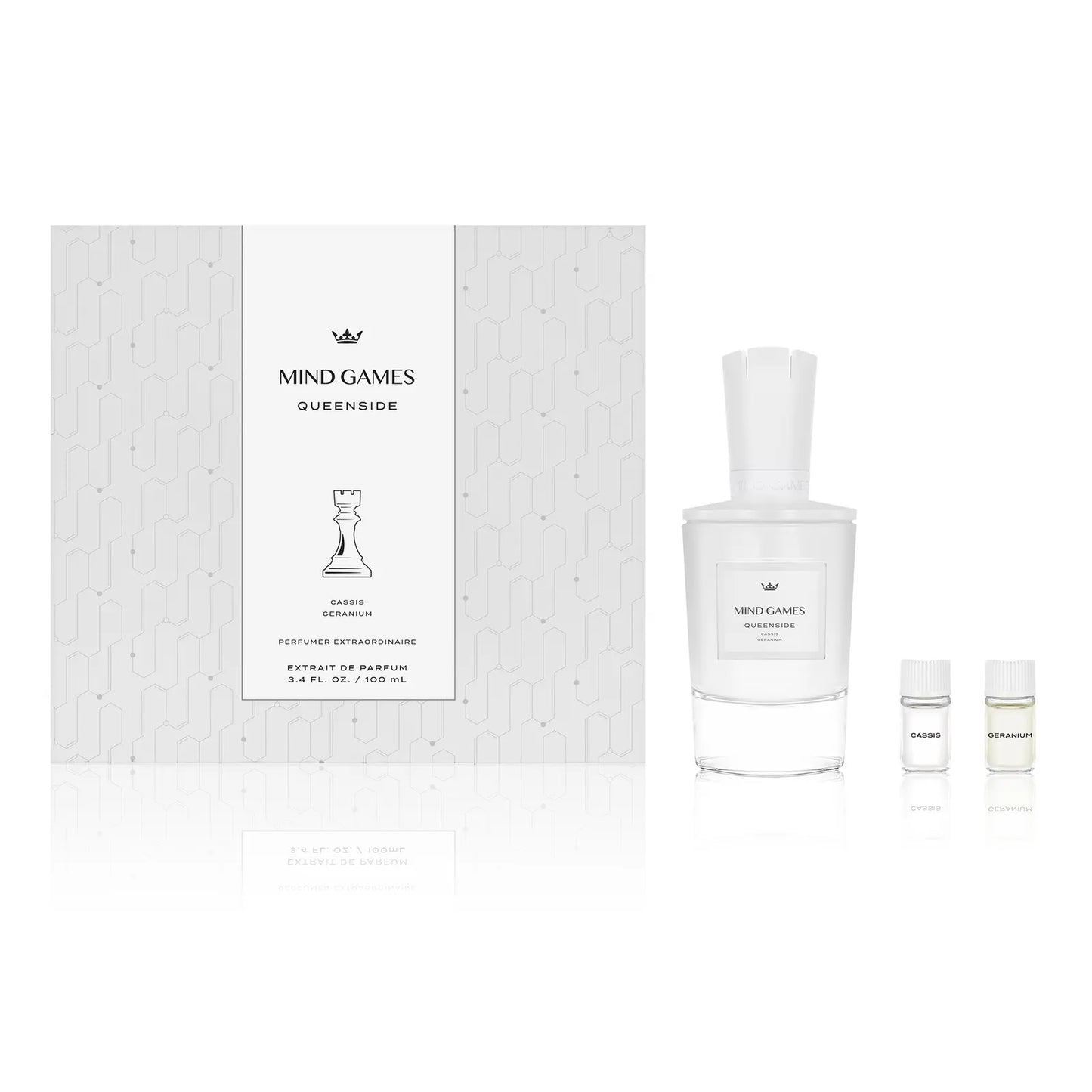 Mind Games Women Mind Games Queenside -- Gift Set - 3.4 oz Extrait De Parfum Spray + 2 x 0.10 Mini Extrait EDP + Testing Papers