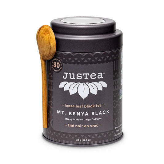 JUSTEA -  Mt. Kenyan Black Black Tea,  Loose Leaf   (tin)    90g