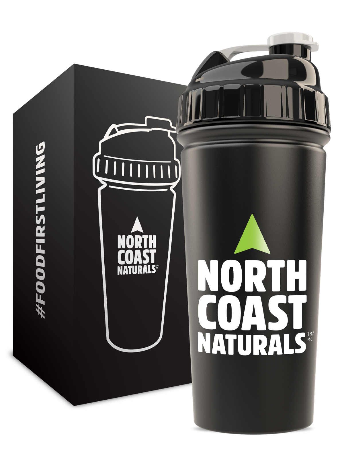 North Coast Naturals NCN MERCHANDISE NCN Logo Black Matte Stainless Steel Shaker 32oz