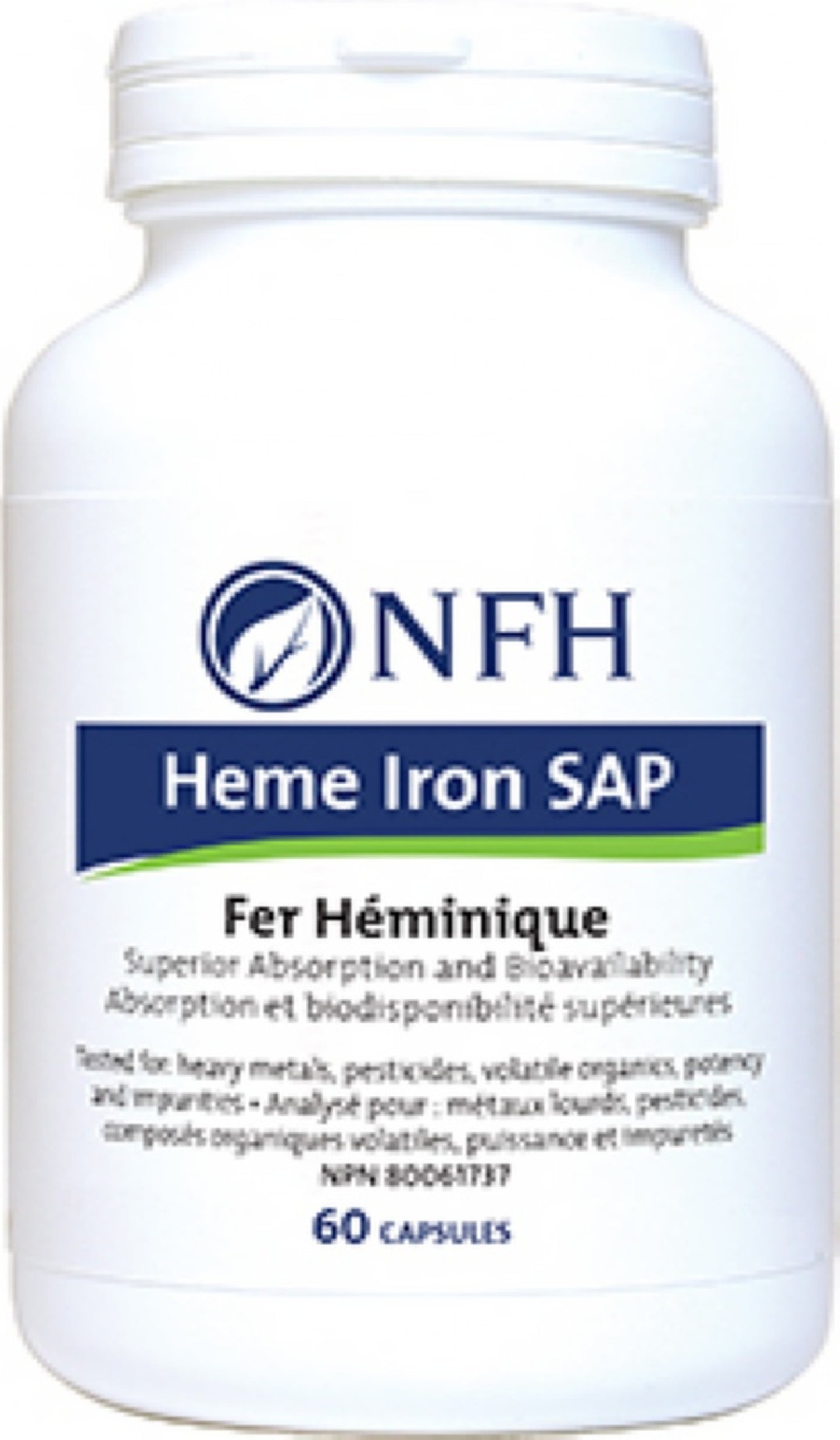 Heme Iron SAP (11 mg heme iron/capsule) 60 capsules -