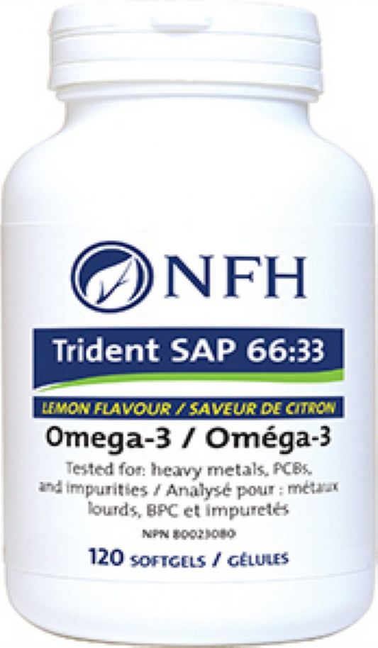 Trident SAP 66:33 Natural Lemon Flavour (660 mg EPA, 330 mg DHA/softgel) 120 softgels -