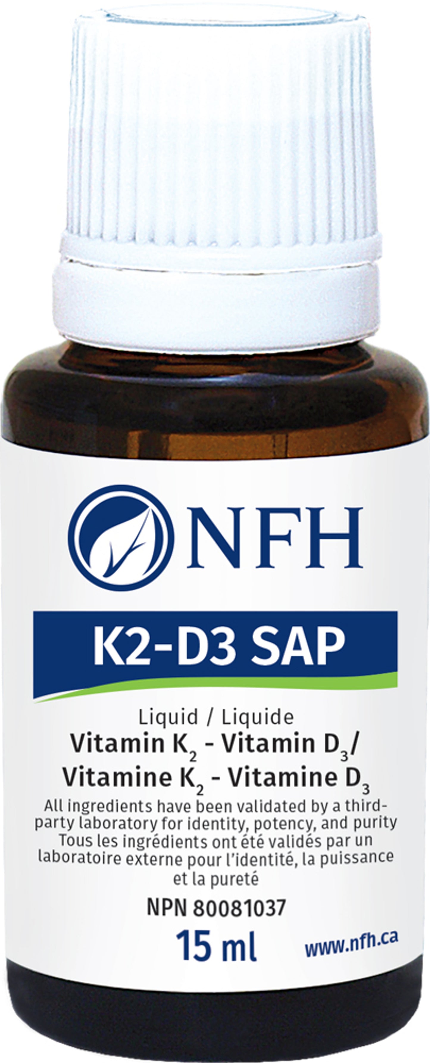 K2‑D3 SAP (30 mcg vitamin K2, 6.25 mcg vitamin D3/drop) 15 ml