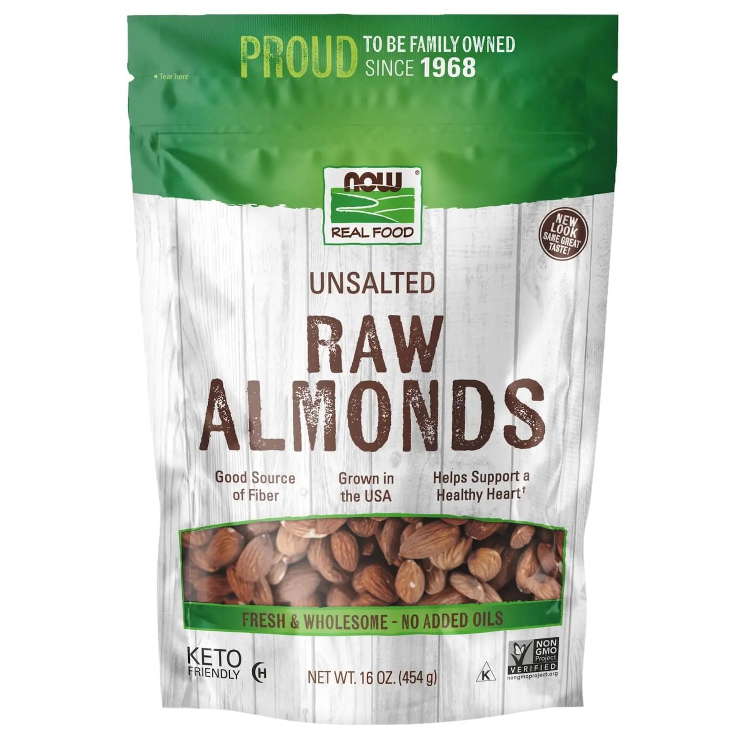 NOW Raw Almonds 454g