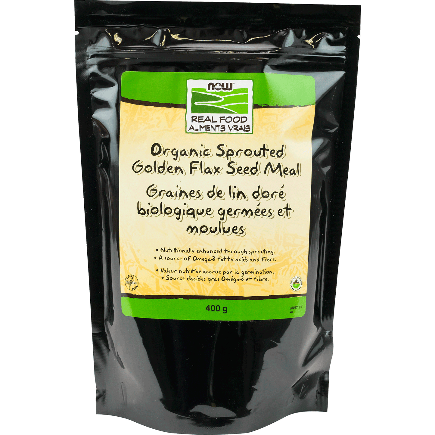 NOW Organic Sprouted Golden Flax Seed Meal 400g
