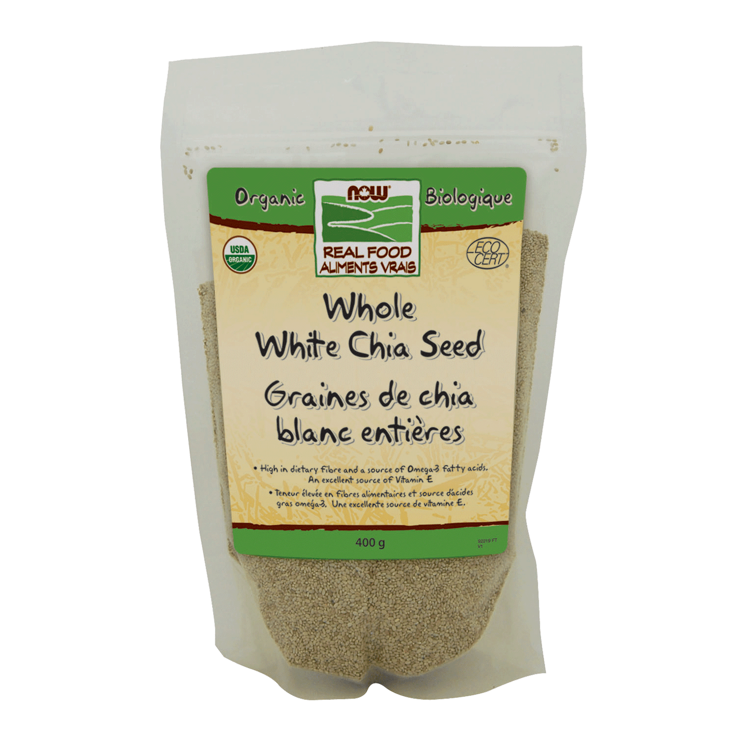 NOW Organic Whole White Chia Seed 400g