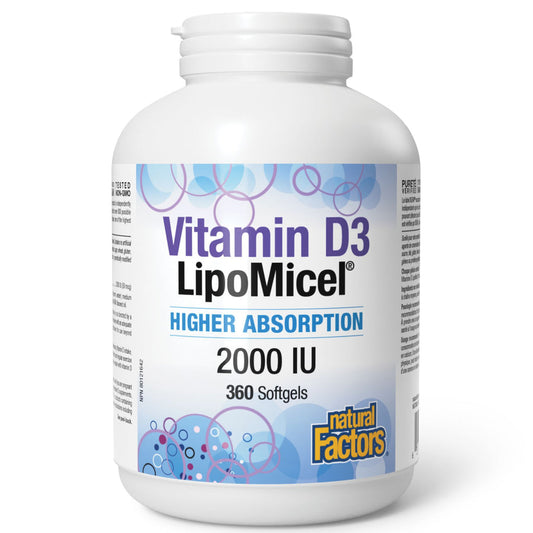 Natural Factors   Vitamin D3 LipoMicel 2000 IU   360sgls