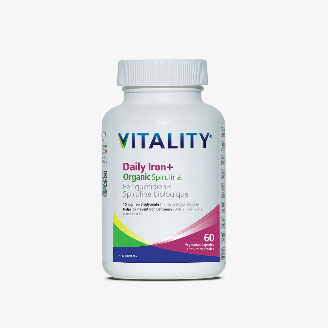 Vitality Products Inc. Daily Iron+Organic Spirulina 60vcap