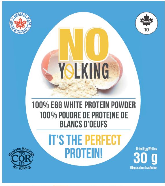 Muskoka Mornings No-Yolking - 100% Egg White Protein Powder - Single Serving Sachet 30 g