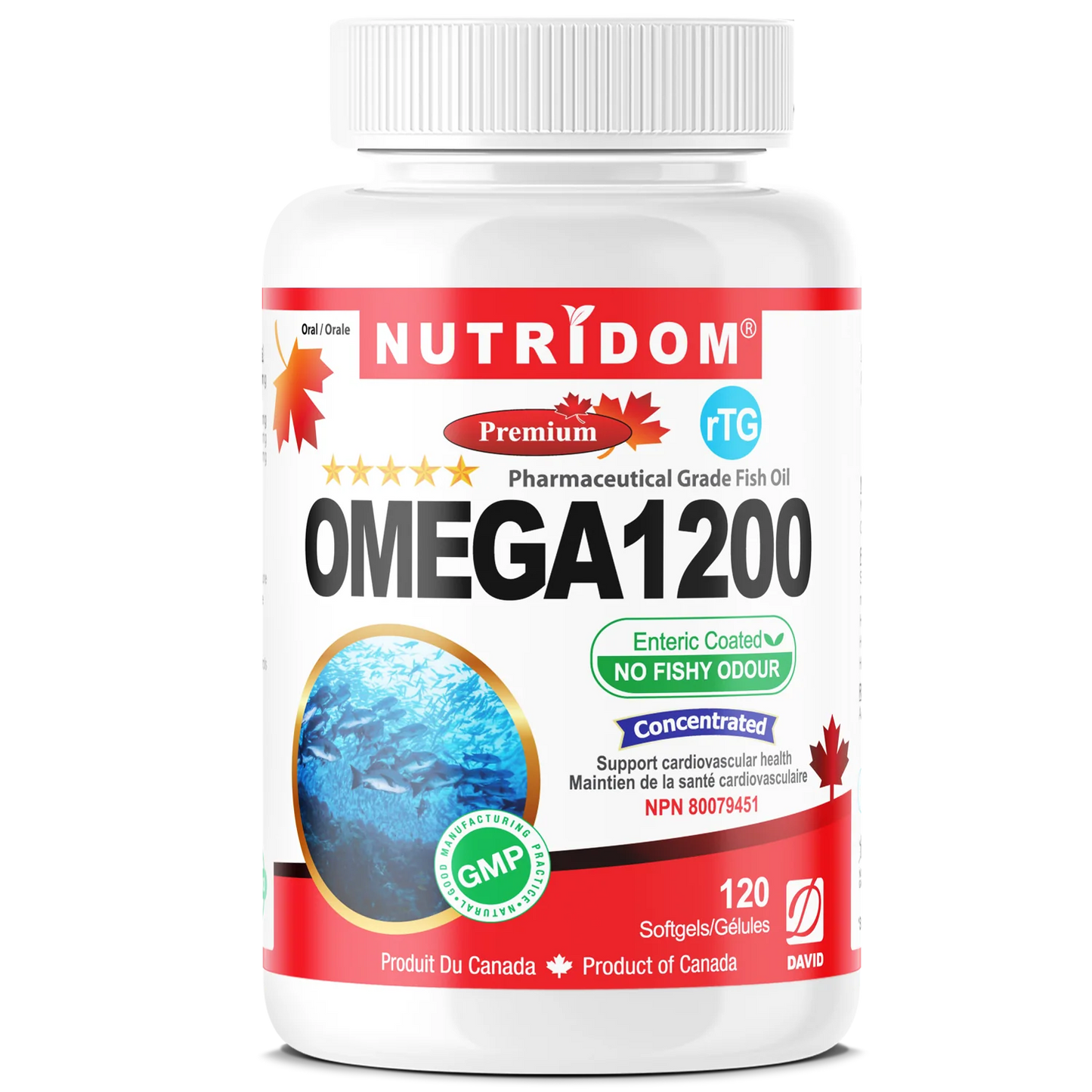 NUTRIDOM® Omega 1200 1000mg -Fish 120 Softgels