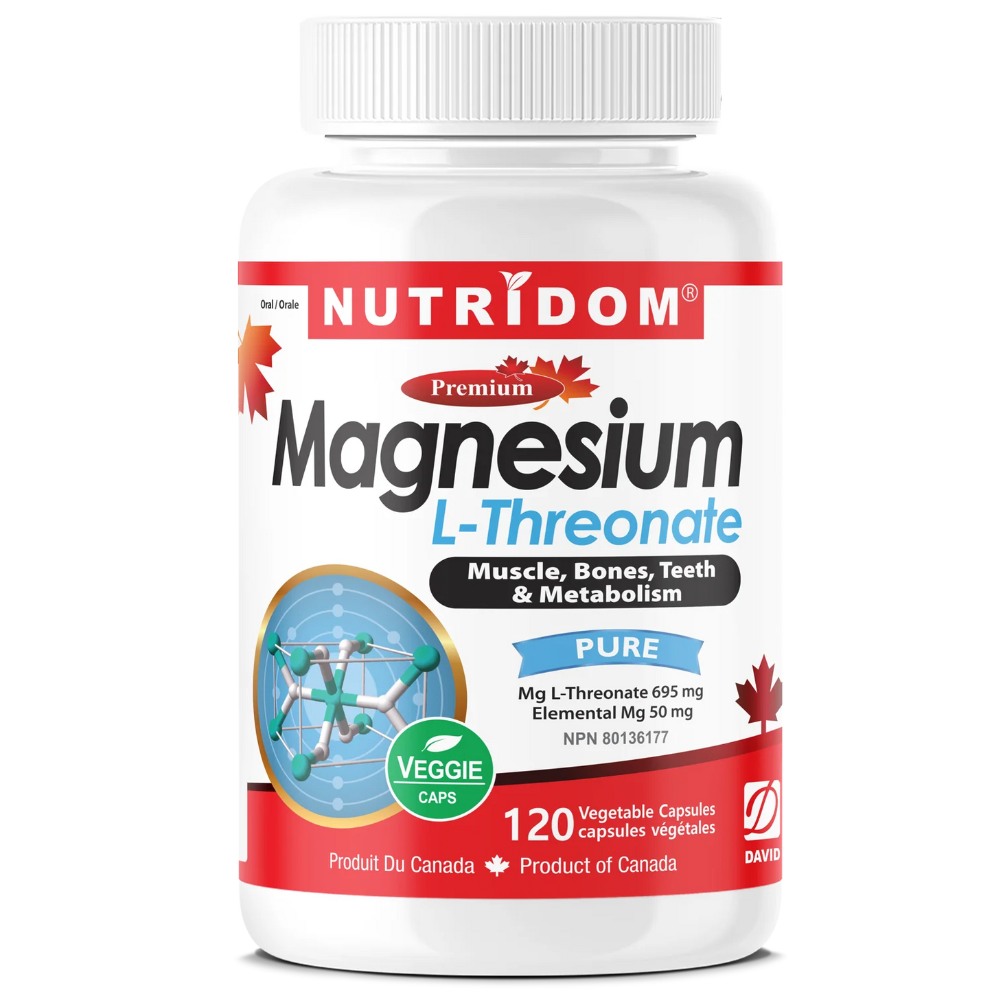 NUTRIDOM® Magnesium L-Threonate 120 Vcaps - NEW
