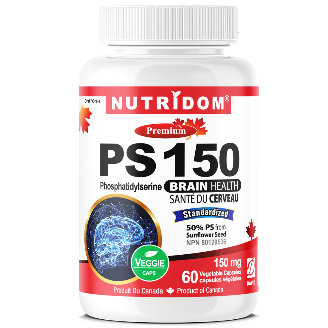NUTRIDOM® PS 150 (Phosphatidylserine) 60 Vcaps