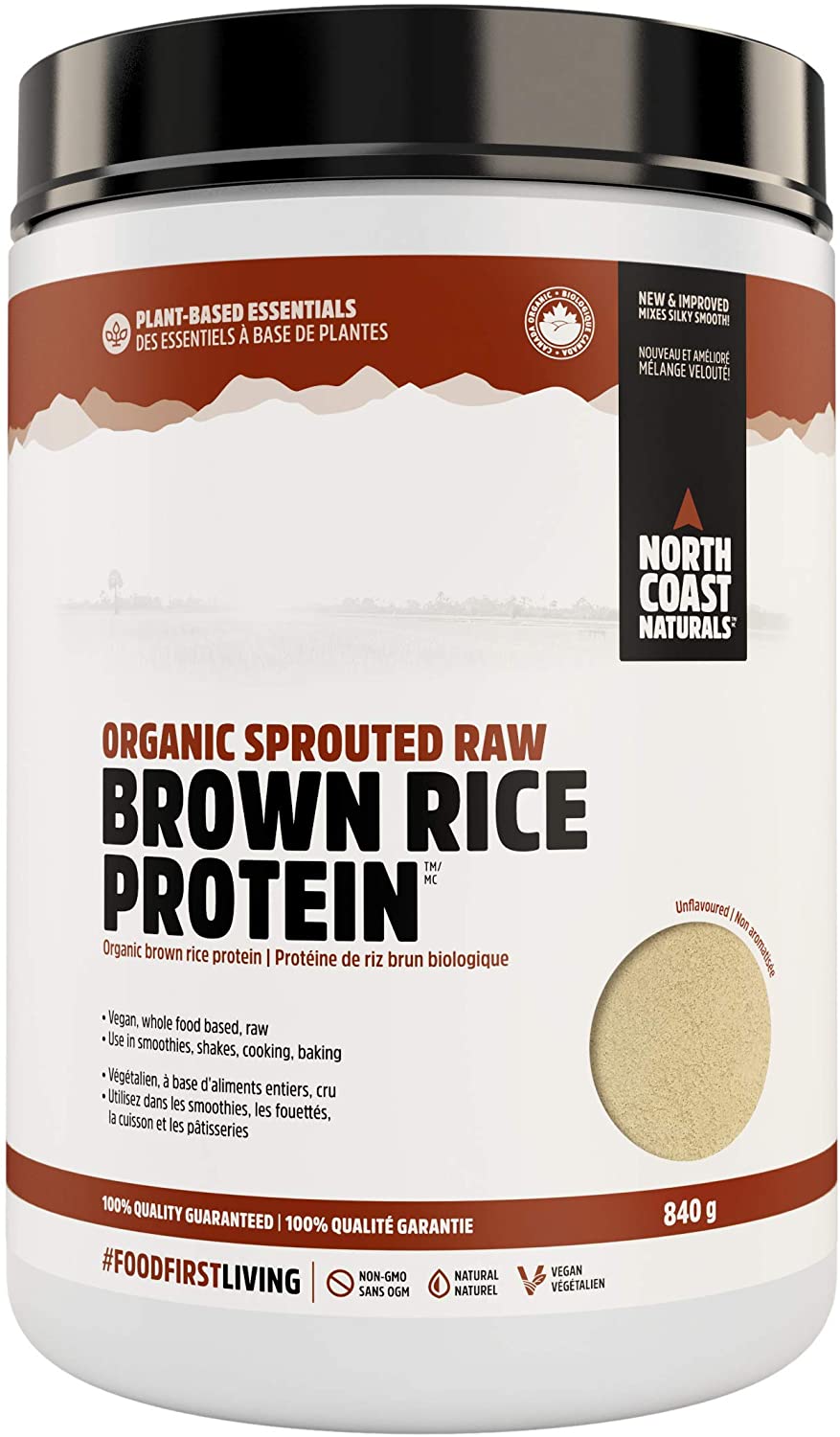 North Coast Naturals ORGANIC SPROUTED RAW ORGANIC BROWN RICE PROTEIN 840 g