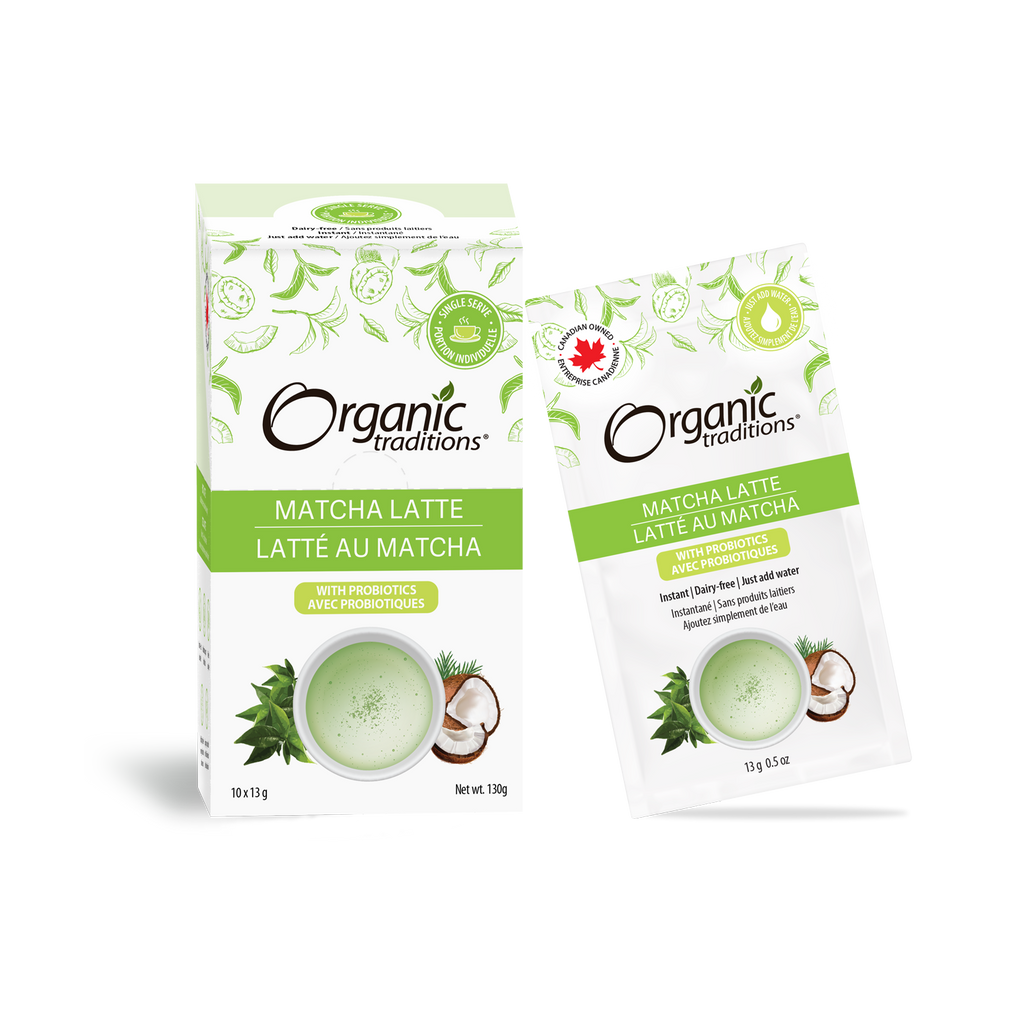 Organic Traditions   Matcha Latte Single Serve 10ct