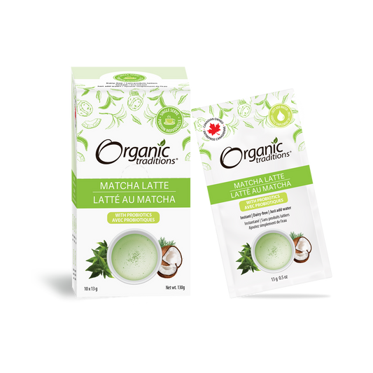 Organic Traditions   Matcha Latte Single Serve 10ct