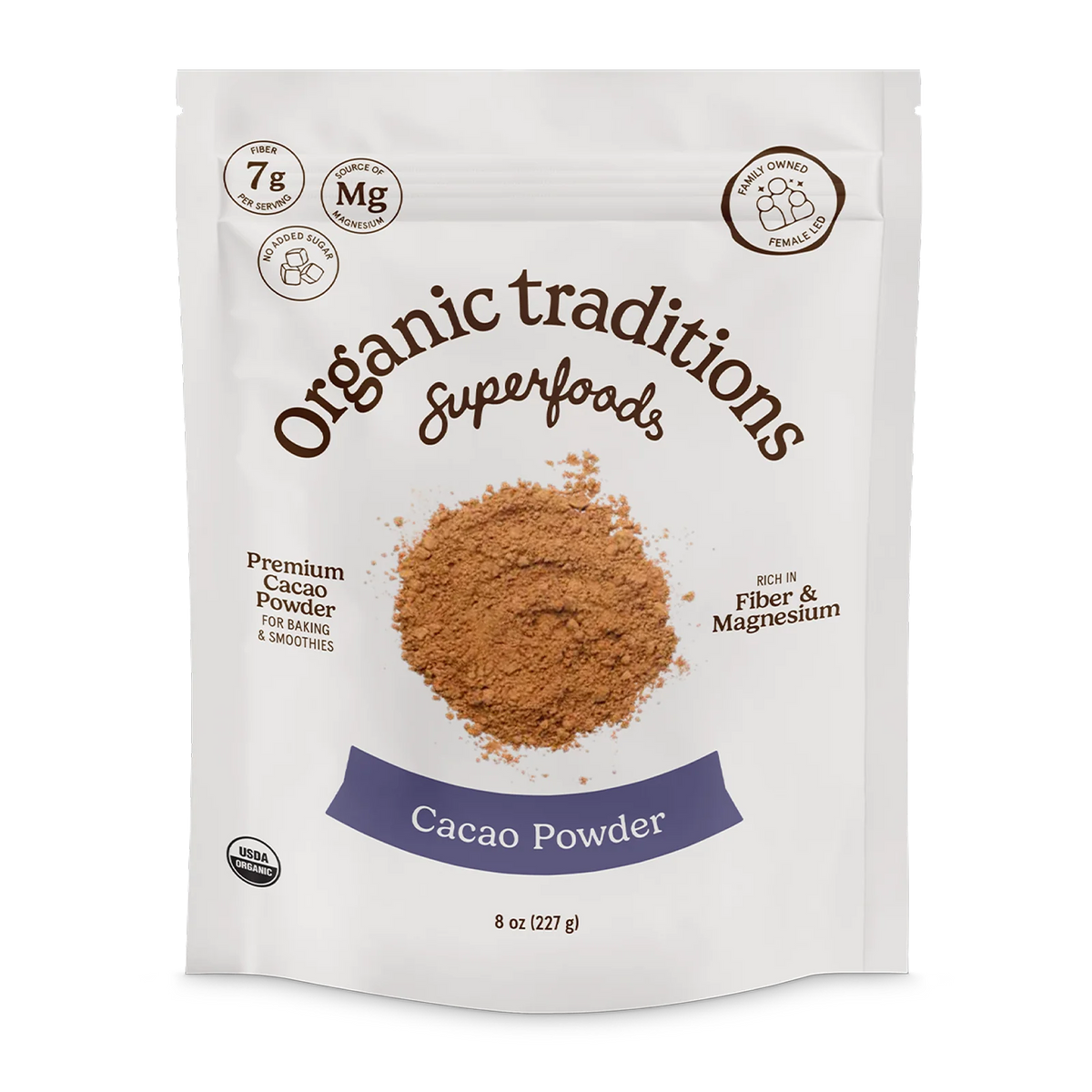 Advantage health - Organic Traditions Cacao Powder 227g