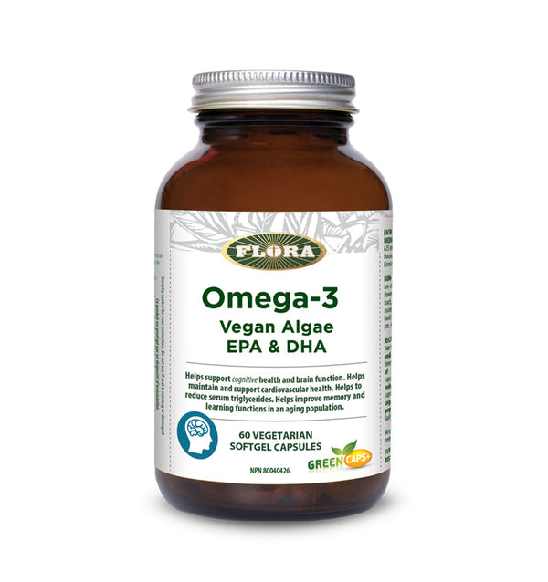 Flora Omega-3 Vegan Algae EPA + DHA 60 softgels
