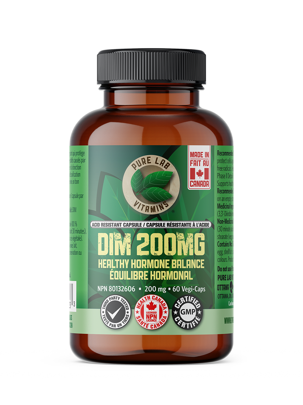 Pure Lab Vitamins - DIM 200mg - 60 vegi caps
