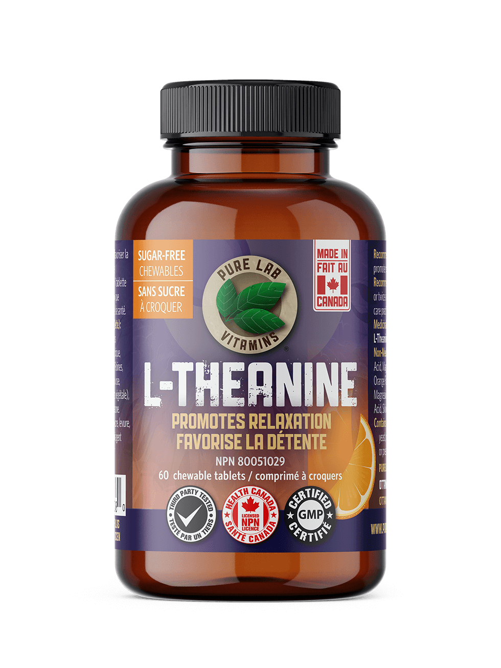 Pure Lab Vitamins L-Theanine 125mg - Chewables - 60 Tabs
