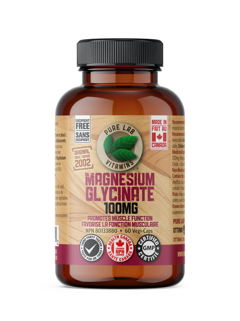Pure Lab Vitamins Magnesium Glycinate 100mg - 60 vegi caps