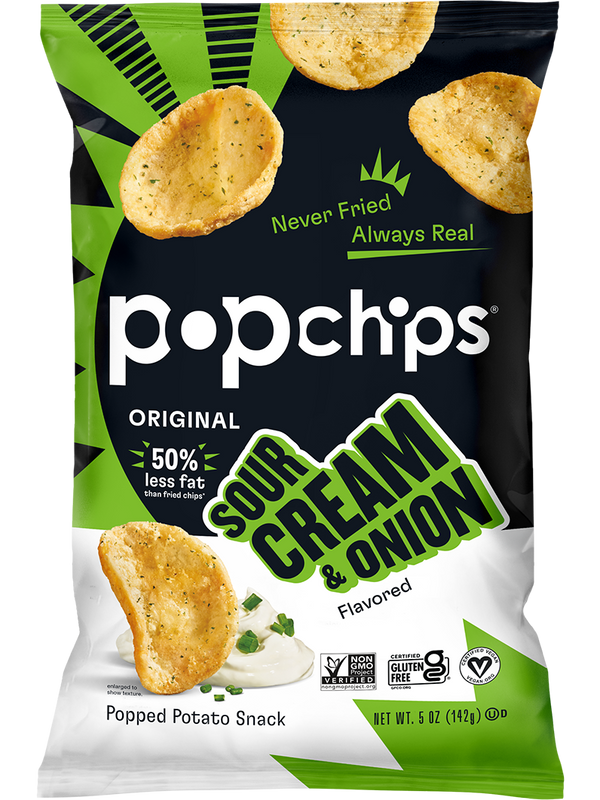 Popchips Popchips Potato Chips Flavour: Sour Cream and Onion
Container Size: 142 g Case of 6