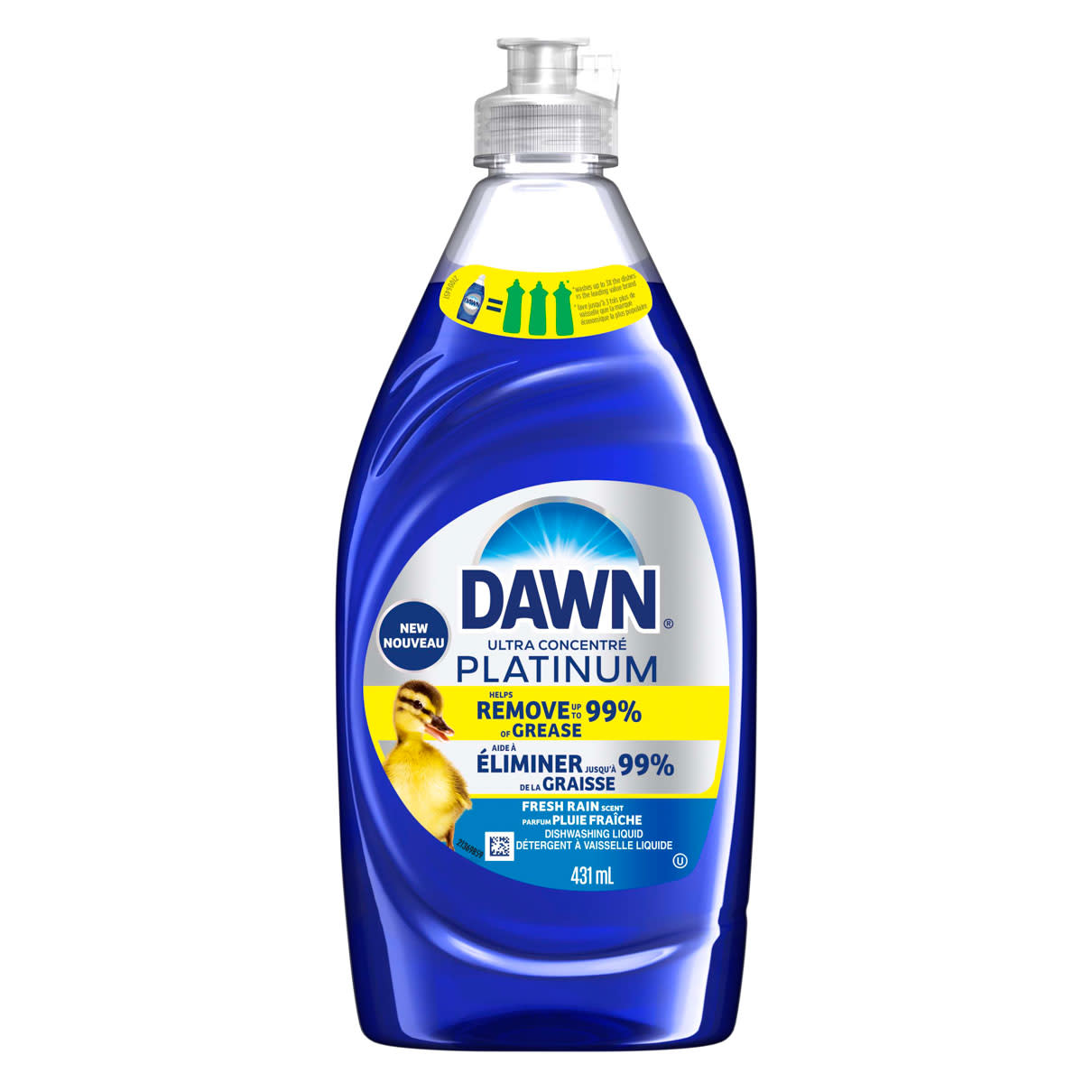 DAWN PLATINUM DISHWASHING FRESH RAIN 896ML LIQUID pack of 8