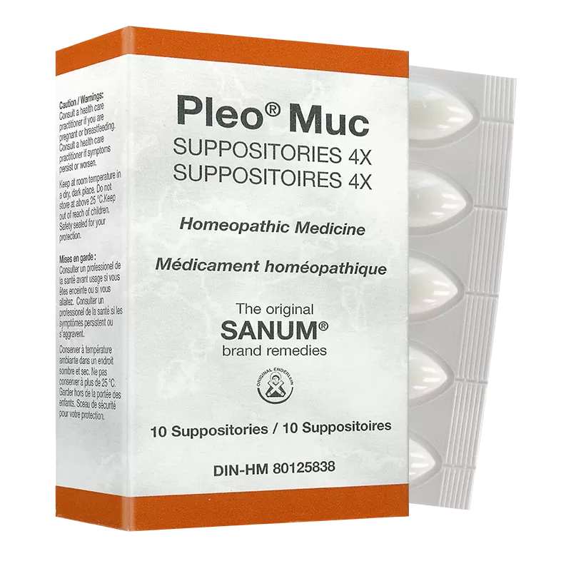Pleo Sanum - Pleo MUC (Mucokehl) suppositories 4X - 10 suppositories