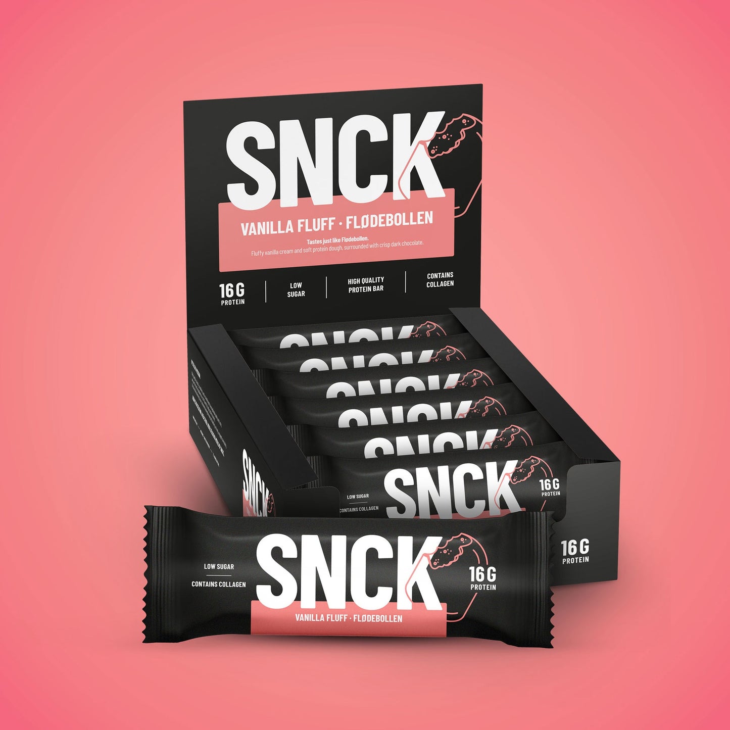 SNCK PROTEIN BAR 55g - 12/box VANILLA FLUFF