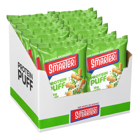 SMARTER SNACKS PROTEIN PUFF 50g - 12/box SOUR CREAM & ONIONS