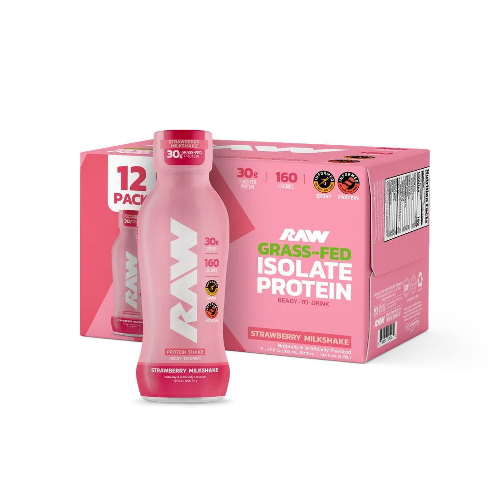 Raw Protein Shake RTD Strawberry 355 mL - Case of 12