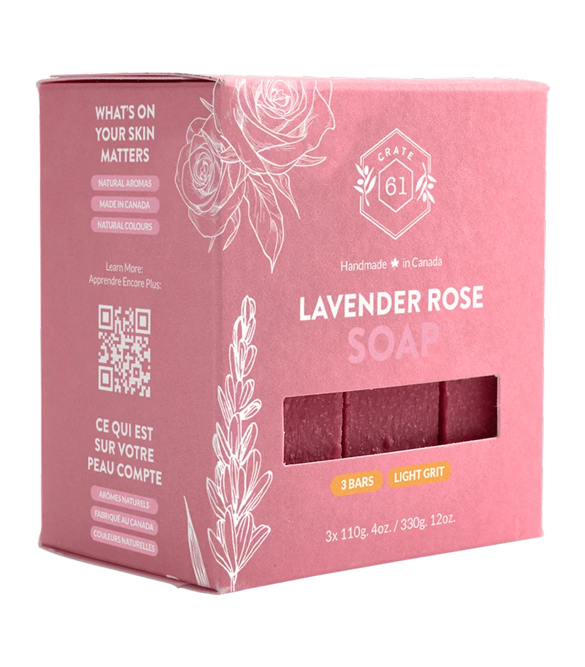 Crate 61 Organics Inc. - Lavender Rose Bar Soap - 3pk