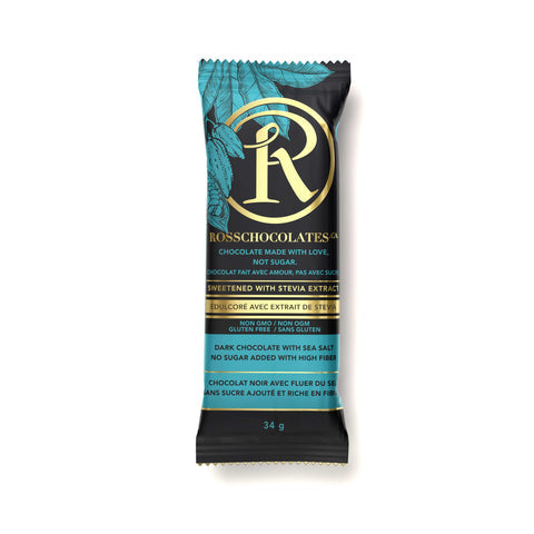 ROSS CHOCOLATES Dark Choc Sea Salt Bars 34g*12