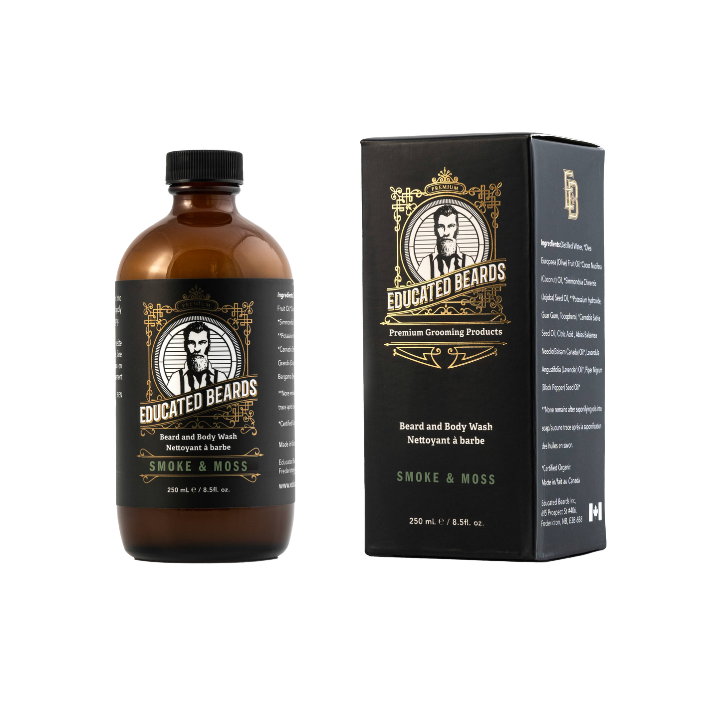 Educated Beards   Beard & Body Wash Smoke & Moss 250ml