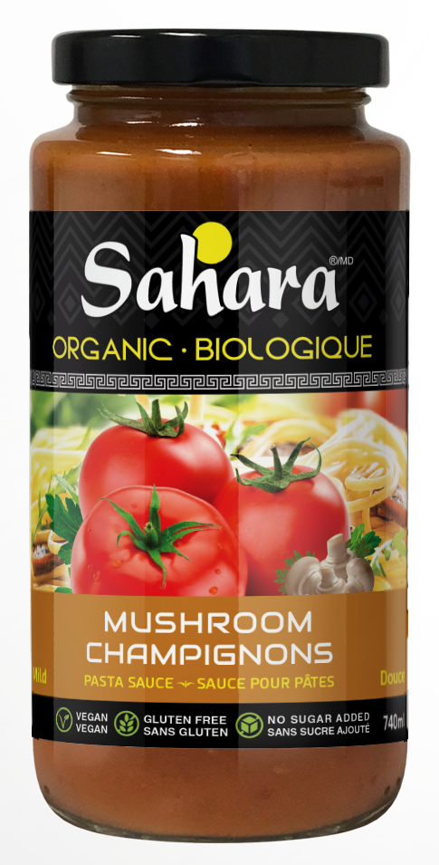 SAHARA -    Mushroom Pasta Sauce, Mild, Organic  (jar)    740ml